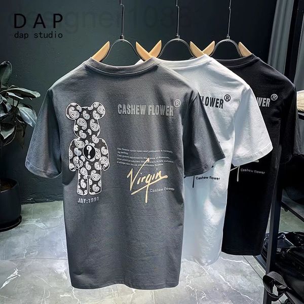 

men's t-shirts designer short-sleeved t-shirt summer 2022 new fashion ins trend loose round harajuku style clothes 9ael, White;black