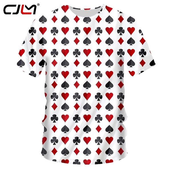 

poker print tshirt fitness plus size men tee playing card fashion harajuku mens t shirts summer clothing 220623, White;black