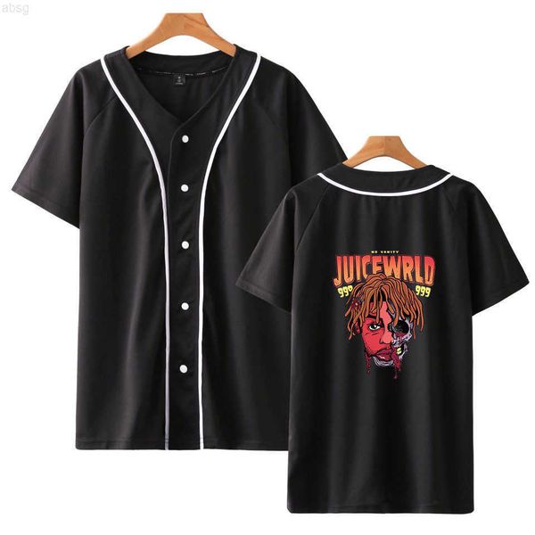 

rapper juice wrld t shirt men women hipster hip hop short sleeve baseball jersey tee street wear summer, White;black