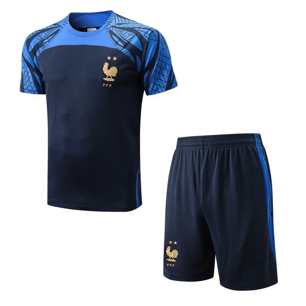 

men france 2022 soccer training suit 21/22 short sleeves football, Gray