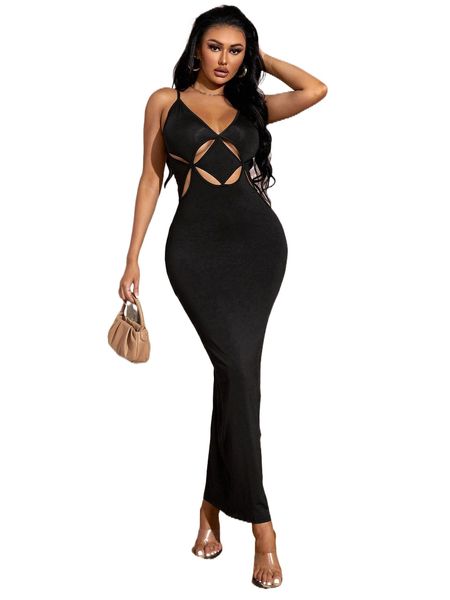 

sxy cut out front bodycon dress r1ao#, Black;gray