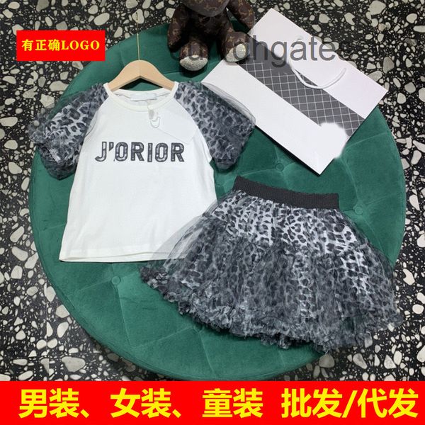 

2022 designer di or t shirt and tees dress d family children's dress new spring girls' fashionable foreign style short sleeved ski, Black