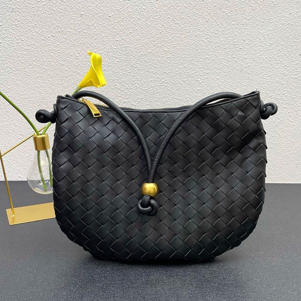 

7 colours braid axillary bag half moon purse shoulder handbag clutch bags inside genuine leather zipper pocket nose and haltere in two ways