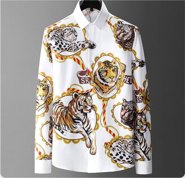 

spring new men's shirts long-sleeved heavy craft european goods drill men's shirts slim fit men shirts, White