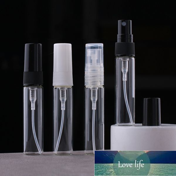 100 adet / grup 5 ml Mini Doldurulabilir Parfüm Şişeleri Taşınabilir Cam Sprey Şişeleri Parfüm Test Cihazı Örnek Için Boş Şişeler