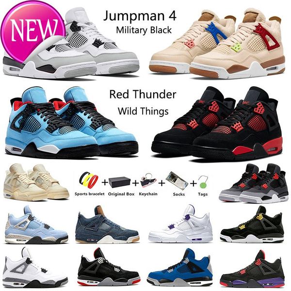 

4s 4 mens basketball shoes military black cat camo infrared oreo sail university blue wild things red thunder men women trainers sports c