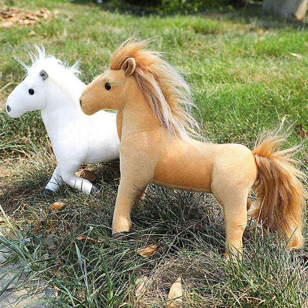 32cm 4 Styles Simulação Horse Cuddle Reched Like Like Animal Bones Baby Kids Gift Shop Decor TrirVer Beautiful Toy Presente J220729