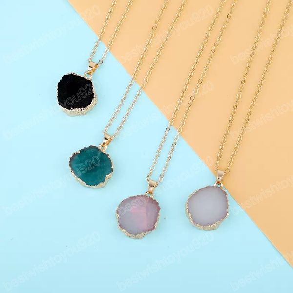 

beautiful imitation natural stone resin pendant necklace for womens gift, Silver