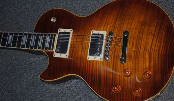 

new arrival electric guitar body mahogany rosewood fingerboard flame maple chrome hardware , support customize left hand