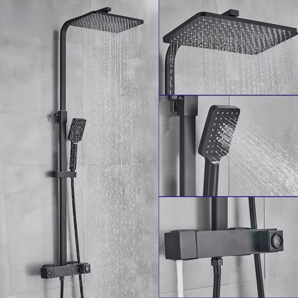 Black o cromo nuovo design doccia moderno set combinato moderno pioggia per bagno con doccia calda a parete a parete mixer tocco di tipo europeo