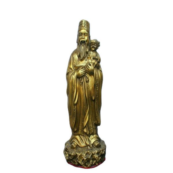 

china brass send blessing god statue fengshui worship deity statue, Black