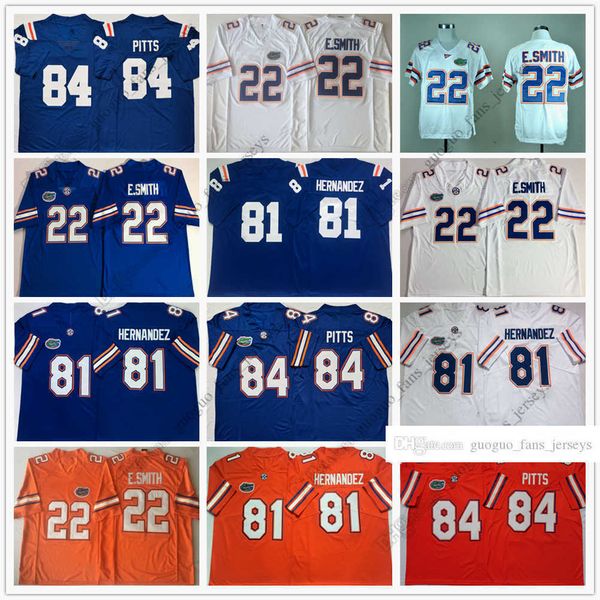 

ncaa florida gators football jersey 22 e.smith 81 aaron hernandez 84 kyle pitts jersey size s--xxxl0101, Black