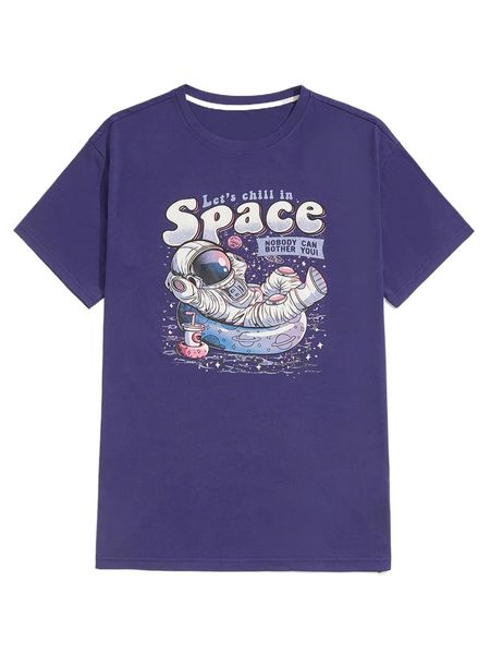 

romwe x eduely guys spaceman print tee k6td#, White;black