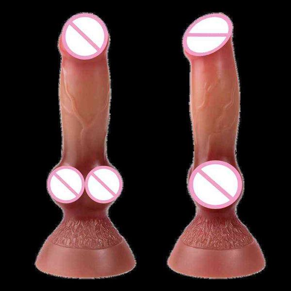 NXY DILDOS DONGS 19CM Long Anal Big Knot G SOpt Estimular o masturbador com brinquedos sexuais de copo de otário para mulheres 18+ 220511