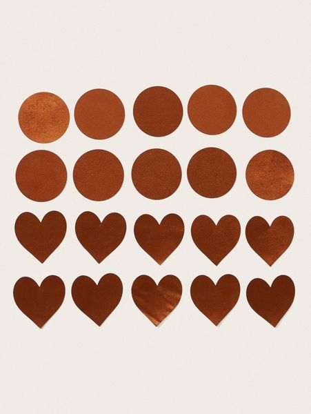 

10pairs heart & round shape satin nipple cover e3tk#, Black;red