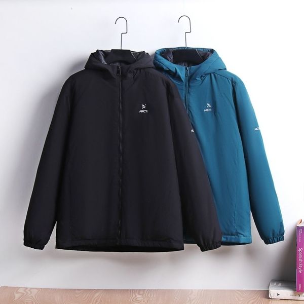 

high-quality embroidered bird down jacket men's autumn winter new 90 white duck hooded warm cold and windproof high-end oversized, Black