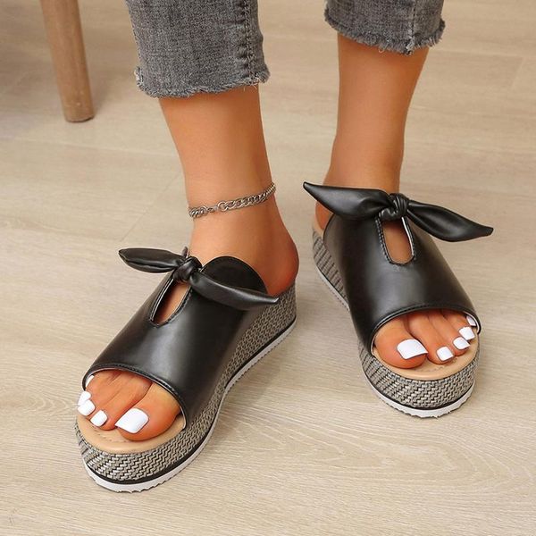 Sandalen weiße niedrige Absatz für Frauen Sommerzehen peep atmremaible flach fashion boge weave-strandschuhe komfortable und