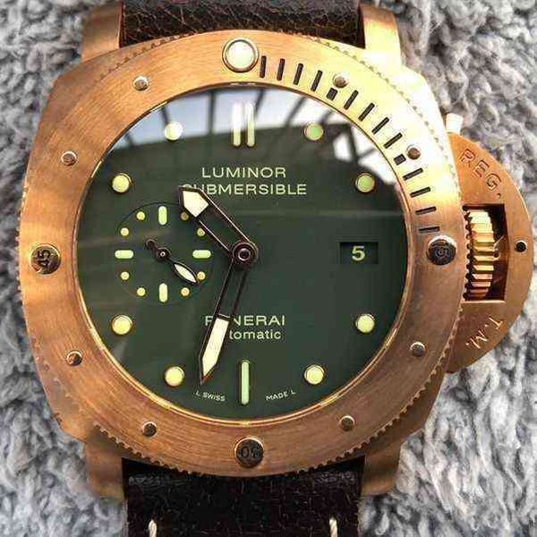 

luxury mechanical movement watch vs penahai pam382 reveals classic high end bronze swiss brand designers es wrist, Slivery;brown