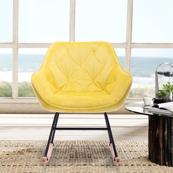 

living room furniture comfortable rocking chair accent chairs bright yellow