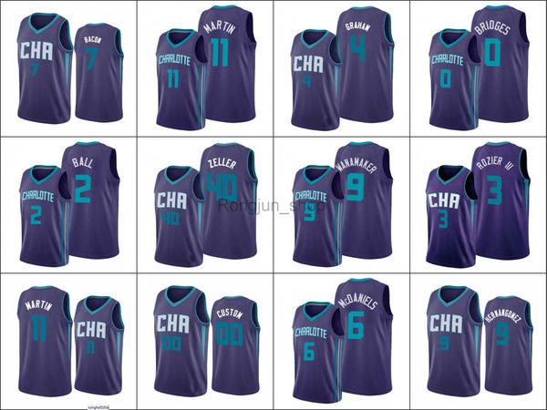 

2021-22 75th anniversary printed men basketball charlottes lamelo ball p.j. washington terry rozier iii devonte' graham cody zeller hor, Black