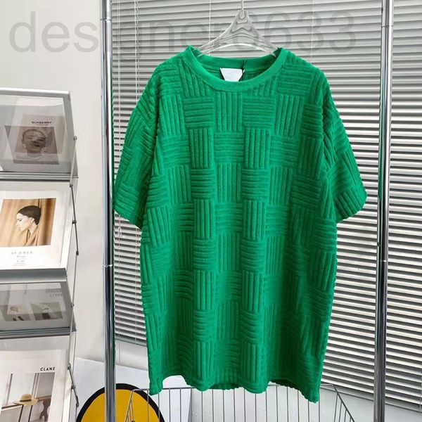 

women's t-shirt designer high edition brand spring summer bv green geometric stripe towel embroidered short sleeve men's fashion w, White