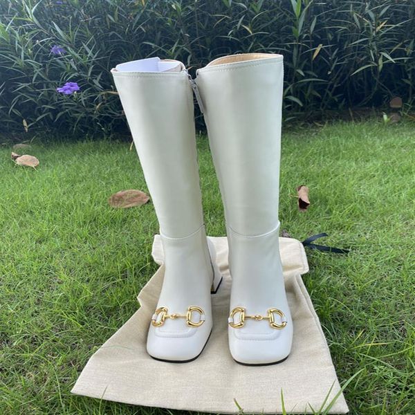 

women's boots fashion horse clasp real leather black and white zipper high heels autumn boot martin knight bootss2211