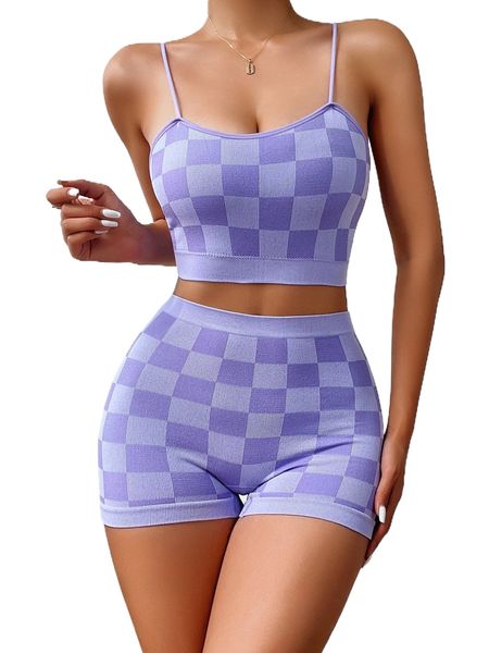 

plaid seamless lingerie set i1zt#, Black;red