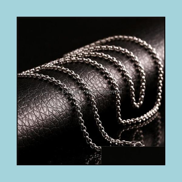 

chains necklaces pendants jewelry new design stainless steel chain necklace 2.5mm 18-24inches fashion k5430 drop delivery 2021, Silver