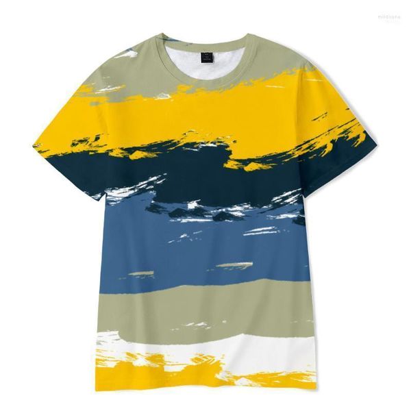 Männer T-Shirts 3D Ölgemälde Graffiti Tie-Dye Layered T-Shirt Kurzarm Frauen Mann Kleidung Gothic Kleidung Sommer T-Shirt Mild22