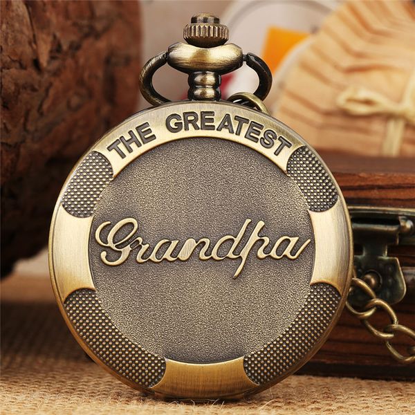 Antike Taschenuhr „The Greatest Grandma Design“, Retro-Quarz-Analoguhren, Anhängerketten, Geburtstagsgeschenk für Großmutter