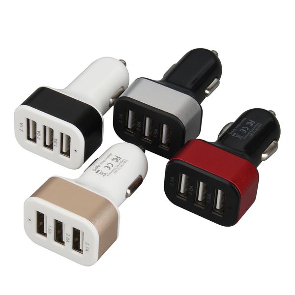 Universal 3 Port Car Charger быстро зарядка Triple USB Adapter Adapter Car-Charger для Samsung Xiaomi LG планшет