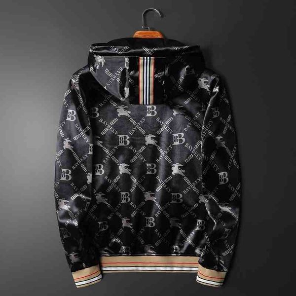 

men's luxury fashion brands menswear new leisure thickened double-sided hooded cardigan coat, Black