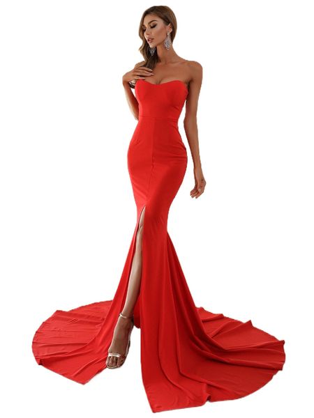 

missord split mermaid hem floor length tube prom dress m2fs#, Black;gray