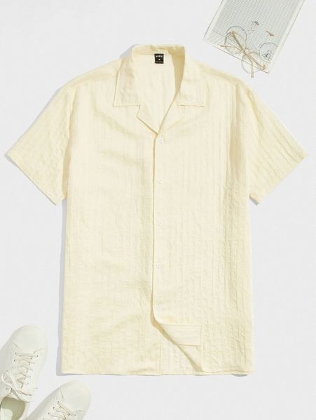 

men lapel neck shirt z6lv#, White;black