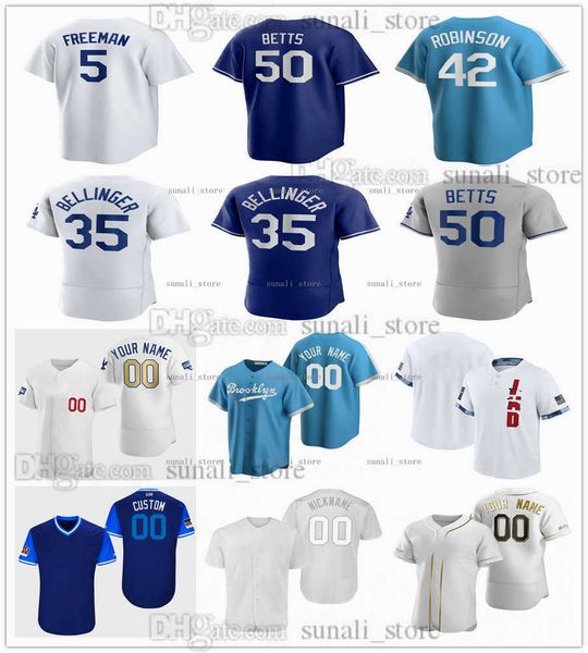 

2022 Baseball Jersey Cody Bellinger 35 Clayton Kershaw 22 Chris Taylor 3 Trea 6 Justin Turner 10 Mookie Betts 50 Blake Treinen 49 Freddie, Blue