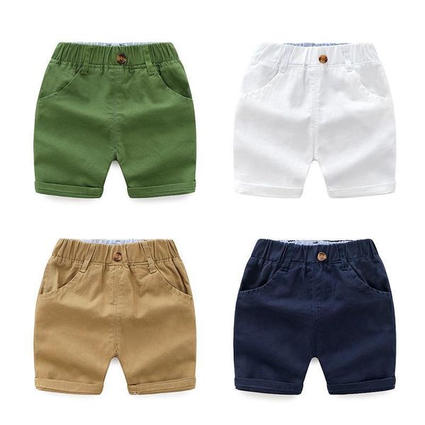 Baby Jungen Kleidung Sommer Kinder Kurze Stil Hosen Cool Boy Casual Outwear Elastische Weiche Khaki Shorts Baumwolle Reine Farbe Shorts 220707