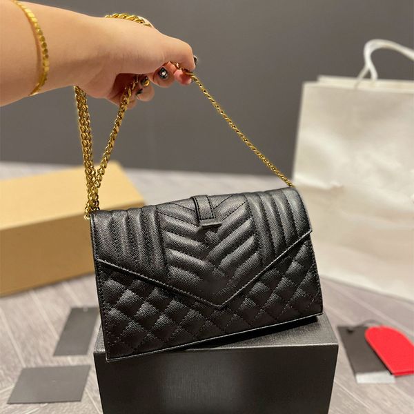 

2022 designer bags women purse gold chain shoulder handbag genuine leather fashion crossbody bag messenger luxuries designers woc backpak