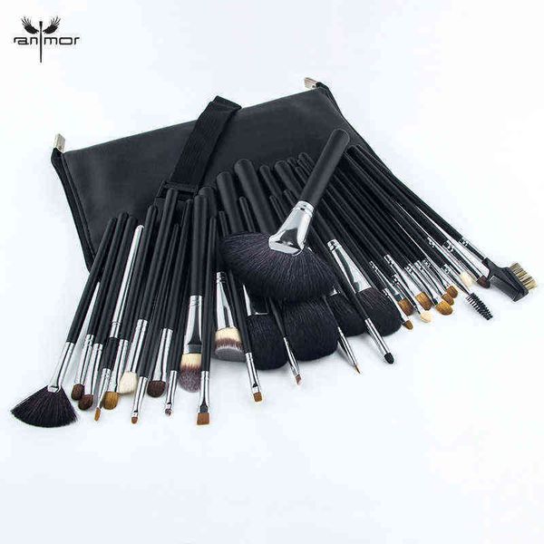 

anmor professional 32pcs makeup brushes set natural hair make up brush foundation eyebrow eyeshadow portable tools cosmetic bag 0311
