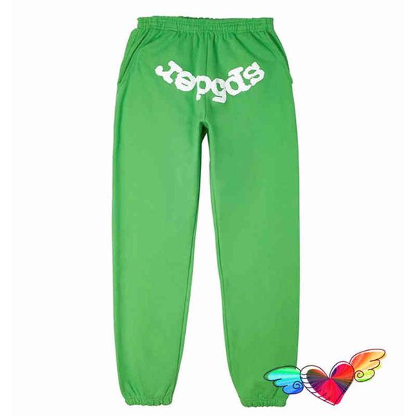 

2021 sp5der 555555 jogging pants men women angel number graphic foam printing 555555 pants jogger drawstring pants t220801, Black