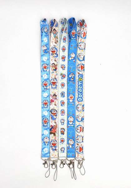 Preço de fábrica 100 peças Doraemon Anime Cordão Chaveiro Alça de Pescoço Chave Câmera Identificação Telefone Corda Pingente Distintivo Acessórios para Presentes de Festa Atacado