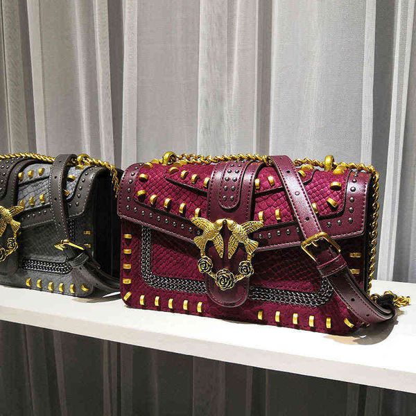 

pinkoos designer bags swallow new spring and summer pillow drill buckle single shoulder slant chain bird women's yzl d697