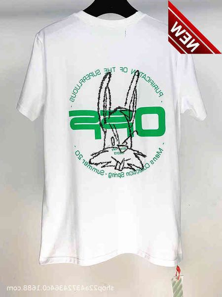 

off fashion t shirts t-shirts 50%discount new spring / summer 2022 ruffian rabbit embroidery pattern men's and women's short sleev, White;black