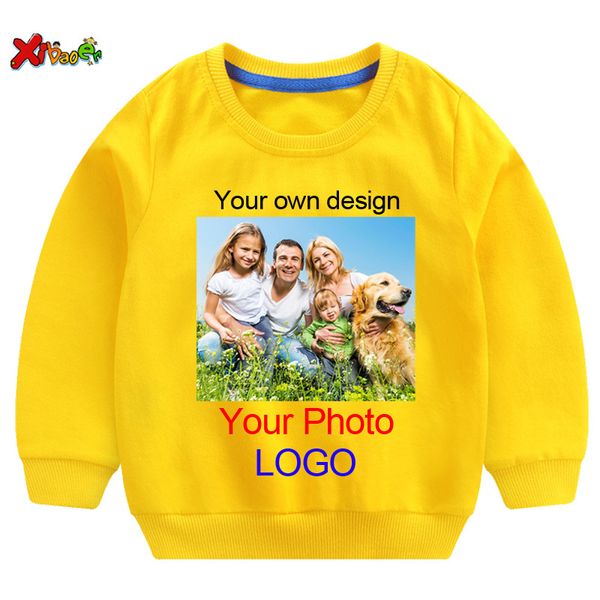 Hoodies infantis personalizados Adicione sua camiseta de roupas de texto Sorto de moletom infantil para crianças meninas meninas Meninas Sportswear Pullover 220722