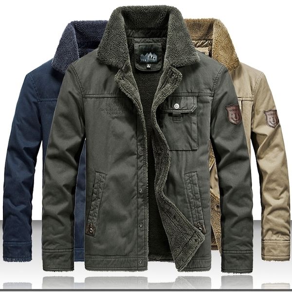 

winter military jacket men bomber jackets coats mens outerwear windbreaker men stand collar thick army coats 201104, Black;brown