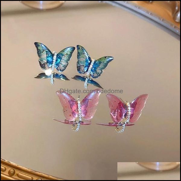 

dangle chandelier earrings jewelry luxury cubic zircon stud for women fashion mutilcolor butterfly ear dhhqj, Silver
