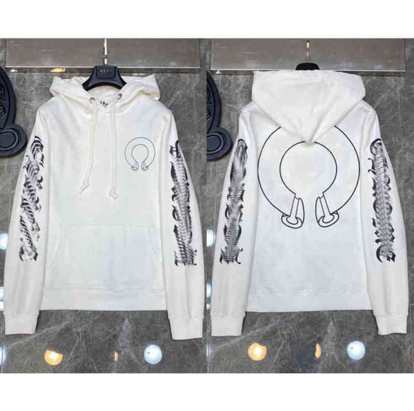 

loose mens brand sweatshirts classic ch designer hoodie horseshoe sanskrit print luxury zipper jacket pullover hooded coat fashion women sw, Black