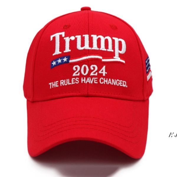 Partyhüten bestickt 2024 US -Präsidentschaftswahlen Baseball Cap verstellbarer Straps Support Trump Hut Trump derselbe Style Peaked Capscce13684