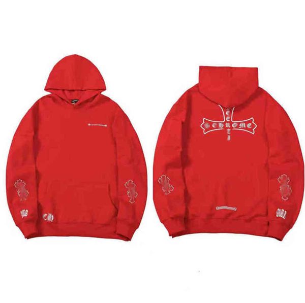 

mens fashion loose sweatshirts classic brand ch designer hoodie horseshoe sanskrit print luxury zipper jacket pullover hooded coat women sw, Black