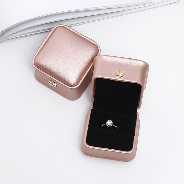 

pu leather jewelry organizer storage box ring case earrings gift packaging display box for wedding engagement new cx220418
