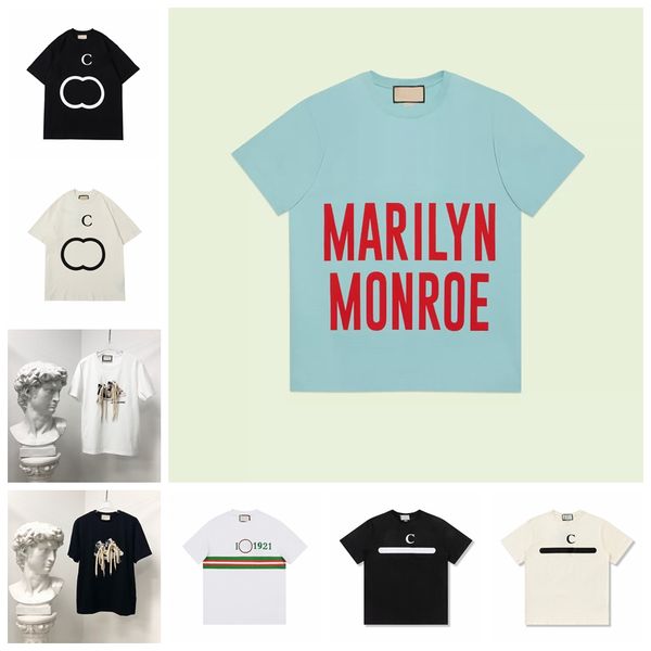 

5a+ designer luxurys men women t shirt print lady tees tshirt oversize tshirt with interlocking g, White